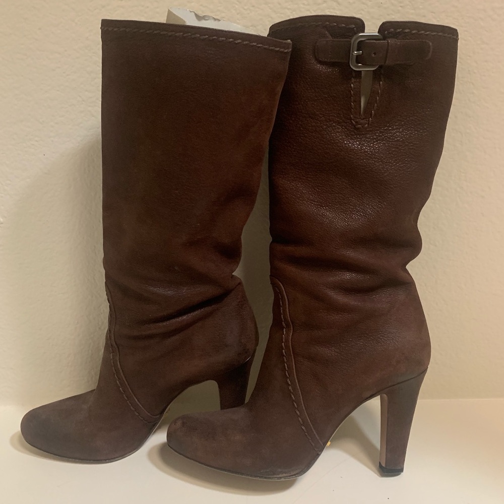 Slouchy leather Prada boots